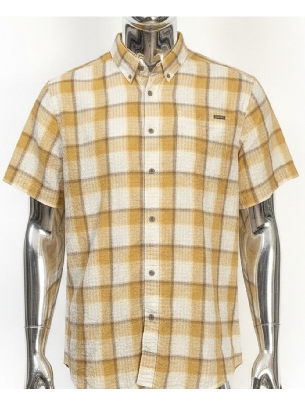 Eddie Bauer Men's Classic Fit T3XL Yellow Plaid Button-Up Sh